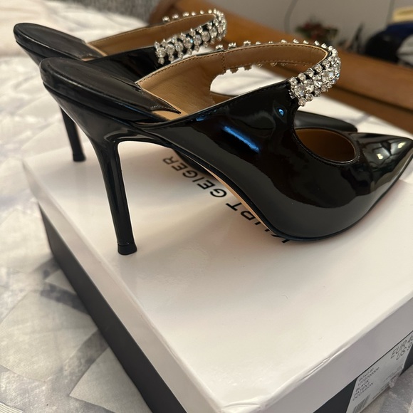 Black patent leather mules size 9 used twice (Jimmy Choo look a like) - Picture 2 of 5